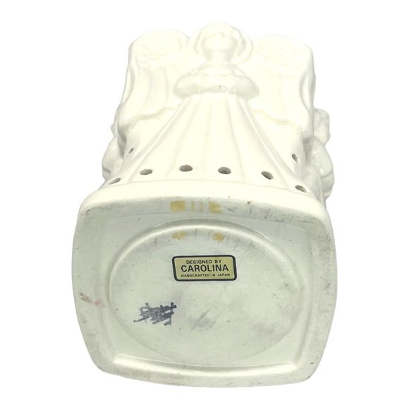 Porcelain Angel Candle Holder Designed by Carolina Handcrafted in Japan 4" x 3" - Picture 6 of 8